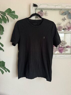 All Saints Black Short-Sleeve Crew Tee with Logo size M